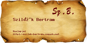 Szilák Bertram névjegykártya